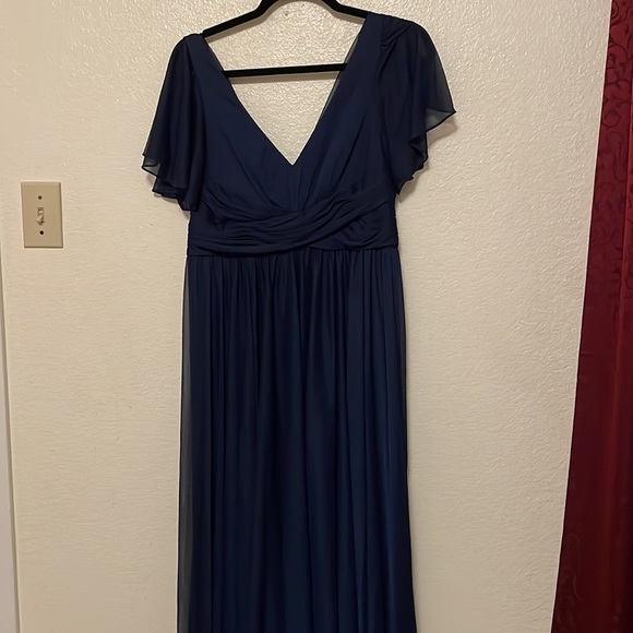 Maternity formal Davids bridal navy blue dress - Picture 2 of 5